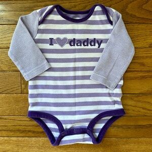 💜 CARTER’S  onesie “I love daddy” onesie purple 6 months girls baby